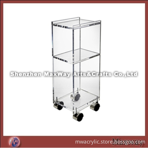 2 Tiers High Grade Acrylic End Table with Wheels